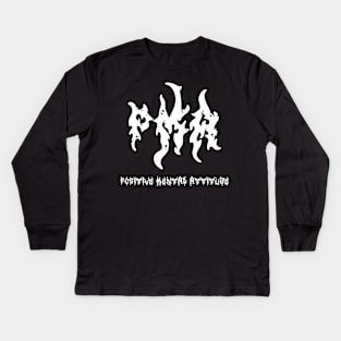 PMA Positive Mental Attitude Metal Hardcore Punk Kids Long Sleeve T-Shirt